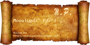 Mosolygó Pál névjegykártya